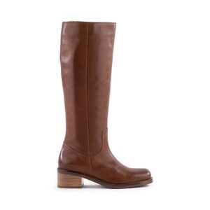 Sand in My Boots Leather Square Toe Knee High Campus Style Boots